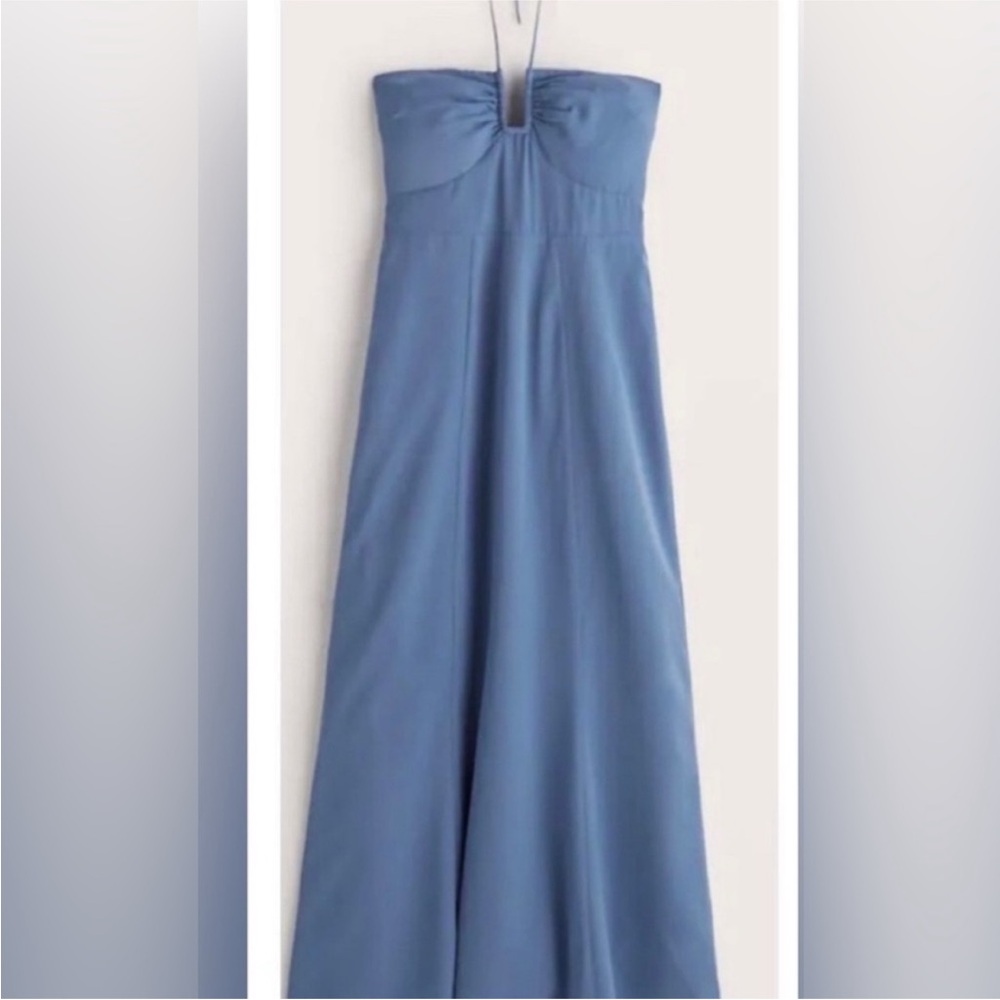Abercrombie and Fitch Blue Halter Maxi Dress